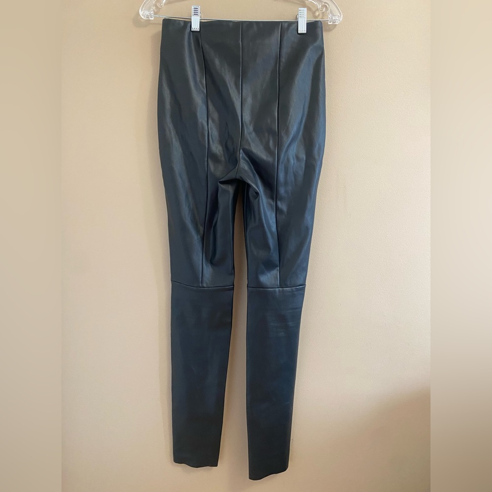 VERO MODA Black Faux Leather Leggings, Faux Leather Pants, High Waisted - Picture 5 of 8